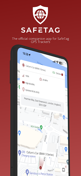 SafeTag React Native mobile app mockup — NFC Safety & Tracking